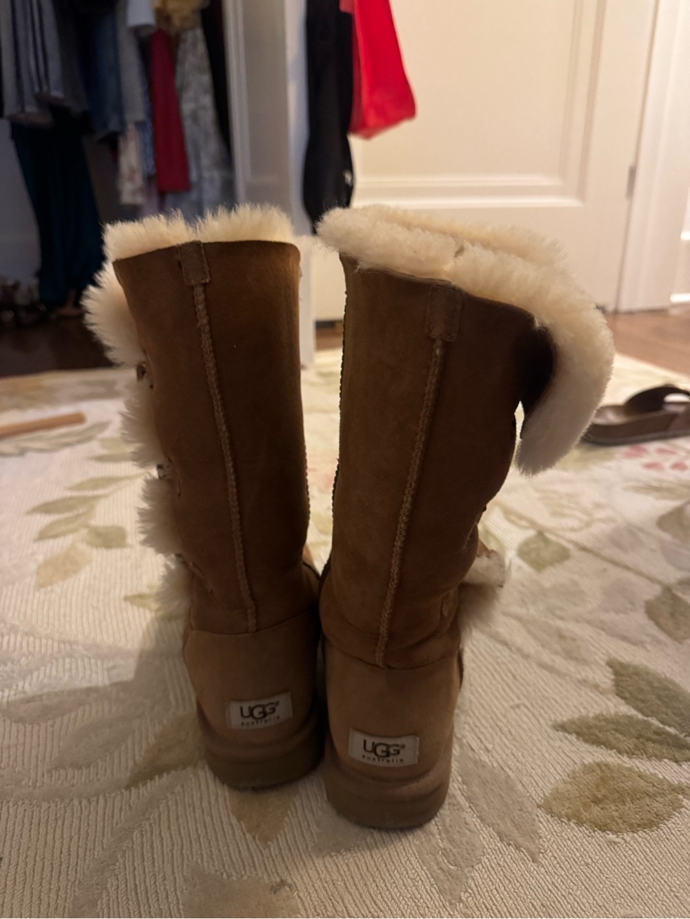 UGG Chestnut Button-Down Shearling Tall Boots - Picture 4 of 4